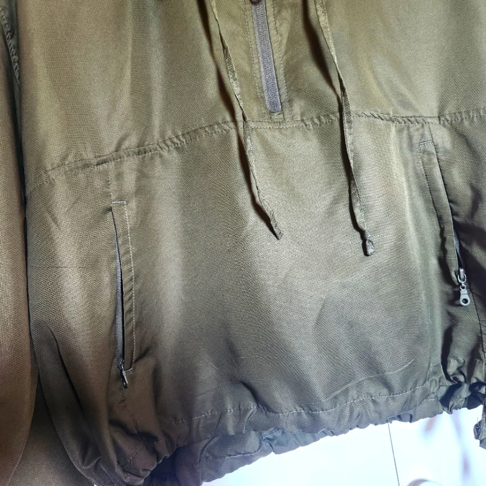 AVIA CROPPED WOMENS PULLOVER WINDBREAKER OLIVE GREEN HOODIE- SIZE MEDIUM - Picture 9 of 10